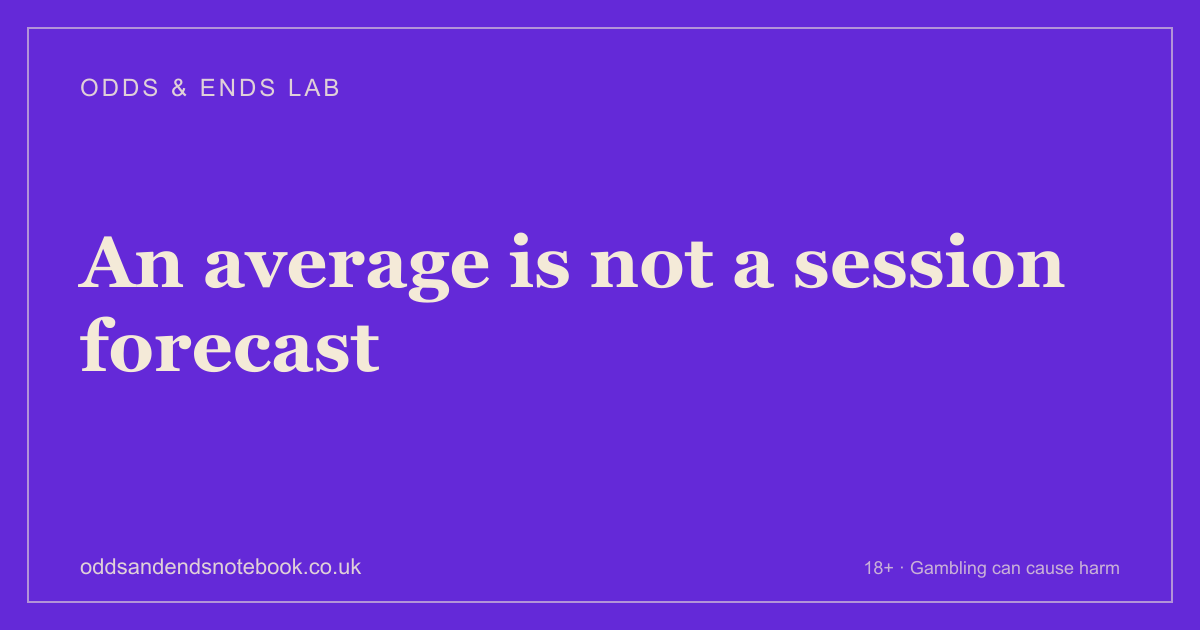 Title card reading “An average is not a session forecast”