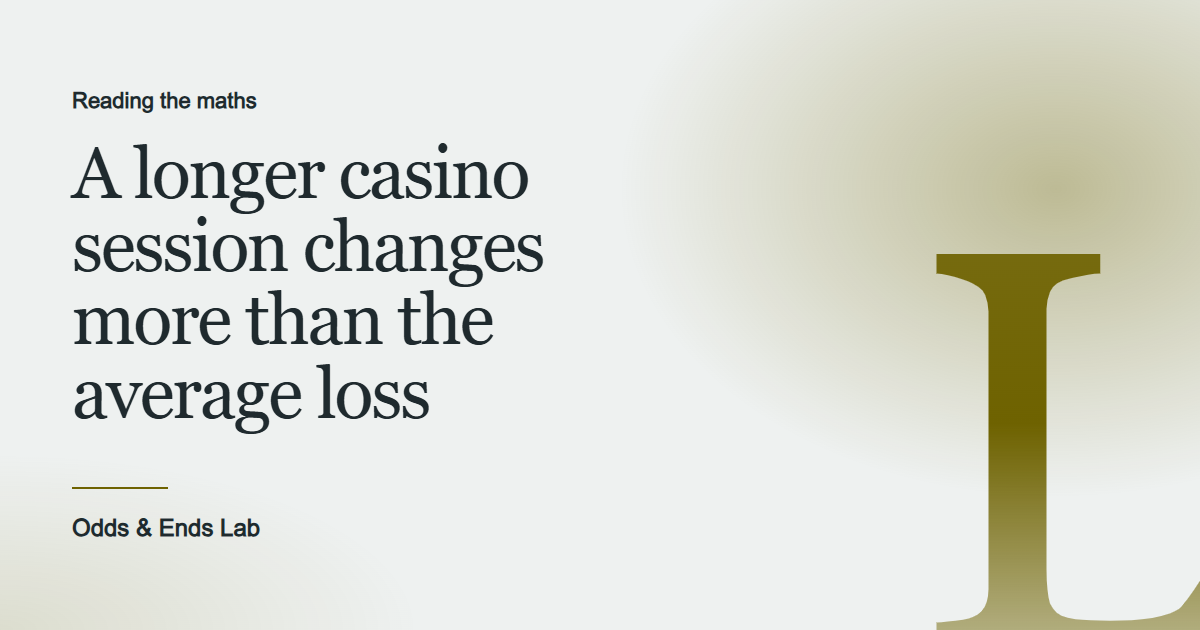 Title plate reading “A longer casino session changes more than the average loss”